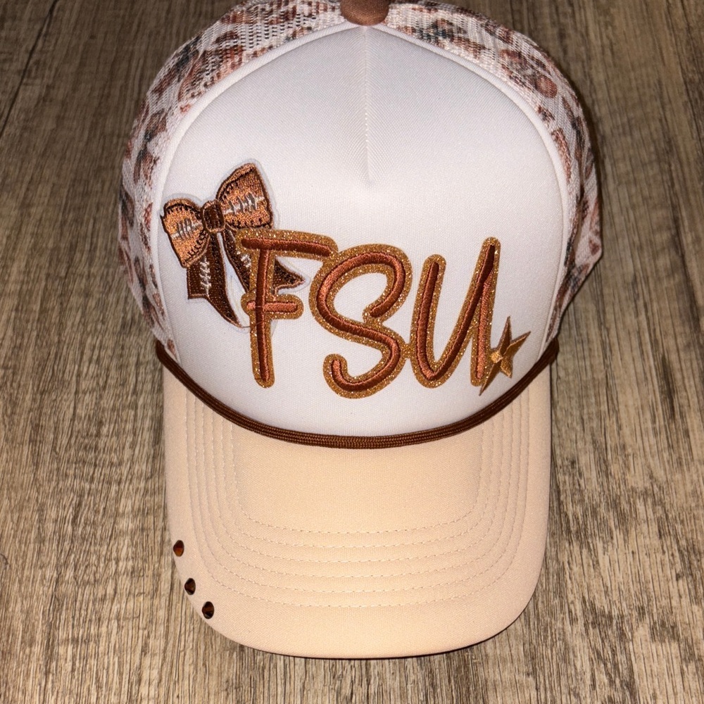 FSU Women's Cap - White and Brown